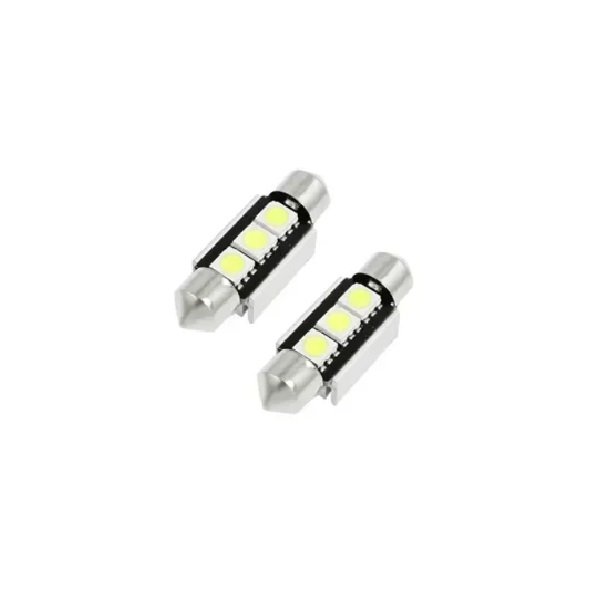 Σετ LED πλαφονιέρας C5W Canbus 36mm 12V 3 SMD ψυχρό λευκό 6000K 2τμχ (XXM0031-36MM)