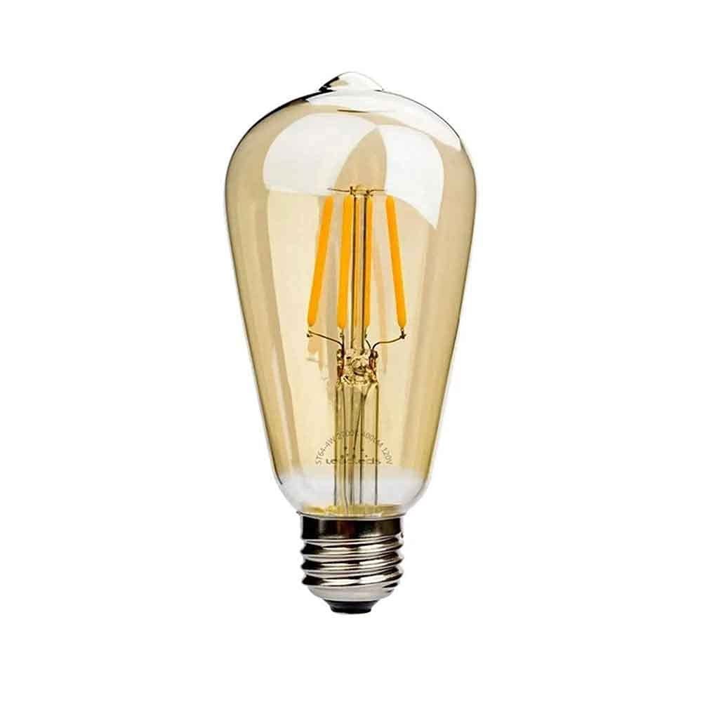 LED Λάμπα Filament E27 6W 1000LM 2700K Σχήμα Αχλάδι (ST64)
