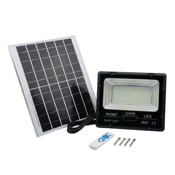 Στεγανός Ηλιακός Προβολέας LED 1200W με Τηλεχειριστήριο IP67 (RZ-205)