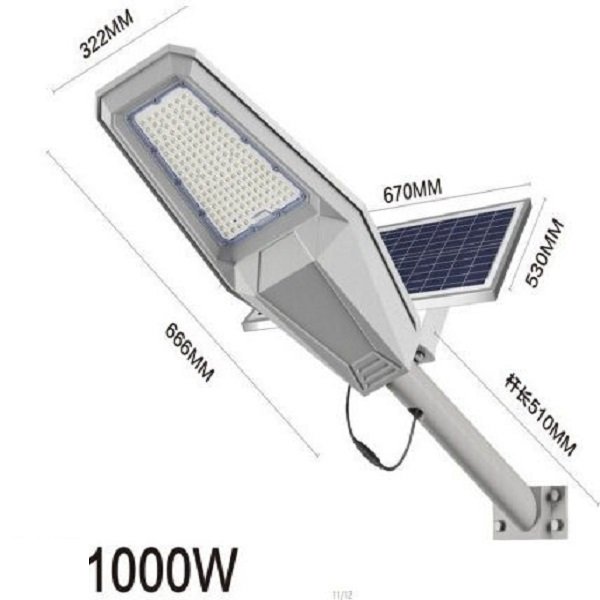 Ηλιακό Φωτιστικό Δρόμου 1000W με Τηλεχειριστήριο IP67 (JT-ZJTZ-1000W)
