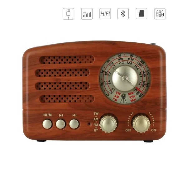 Retro Φορητό Επαναφορτιζόμενο Ραδιόφωνο Bluetooth CMiK (MK-615BT)