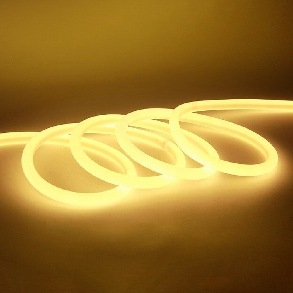 Αδιάβροχη LED Ταινία Neon 12V 5m με Τροφοδοτικό Θερμό Λευκό 3500K IP65 (RZ-0022)