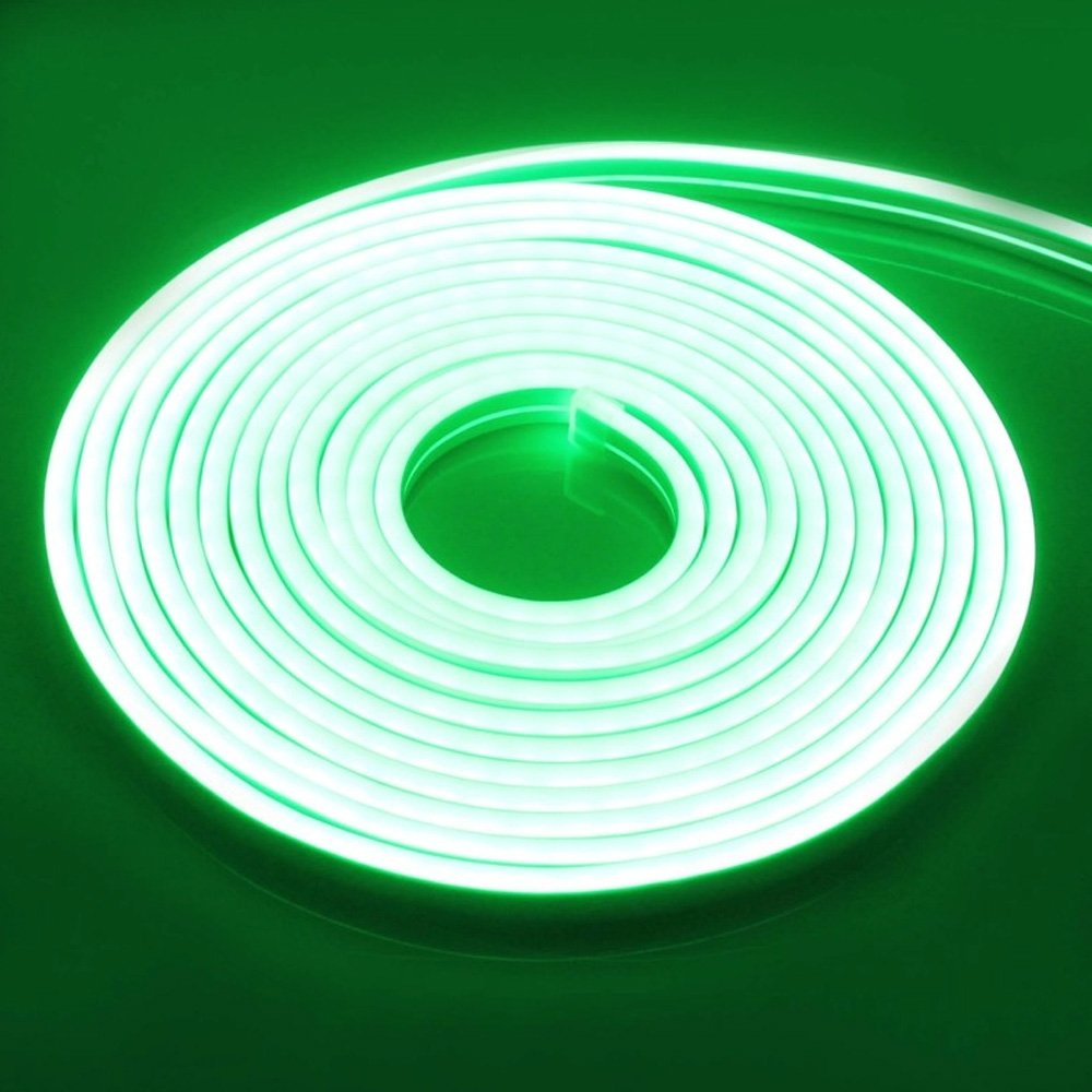 Αδιάβροχη LED Ταινία Neon 12V 5m με Τροφοδοτικό Πράσινο IP65 (RZ-0025)