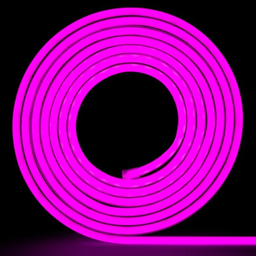 Αδιάβροχη LED Ταινία Neon 12V 5m με Τροφοδοτικό Ροζ – Φούξια IP65 (RZ-0027)