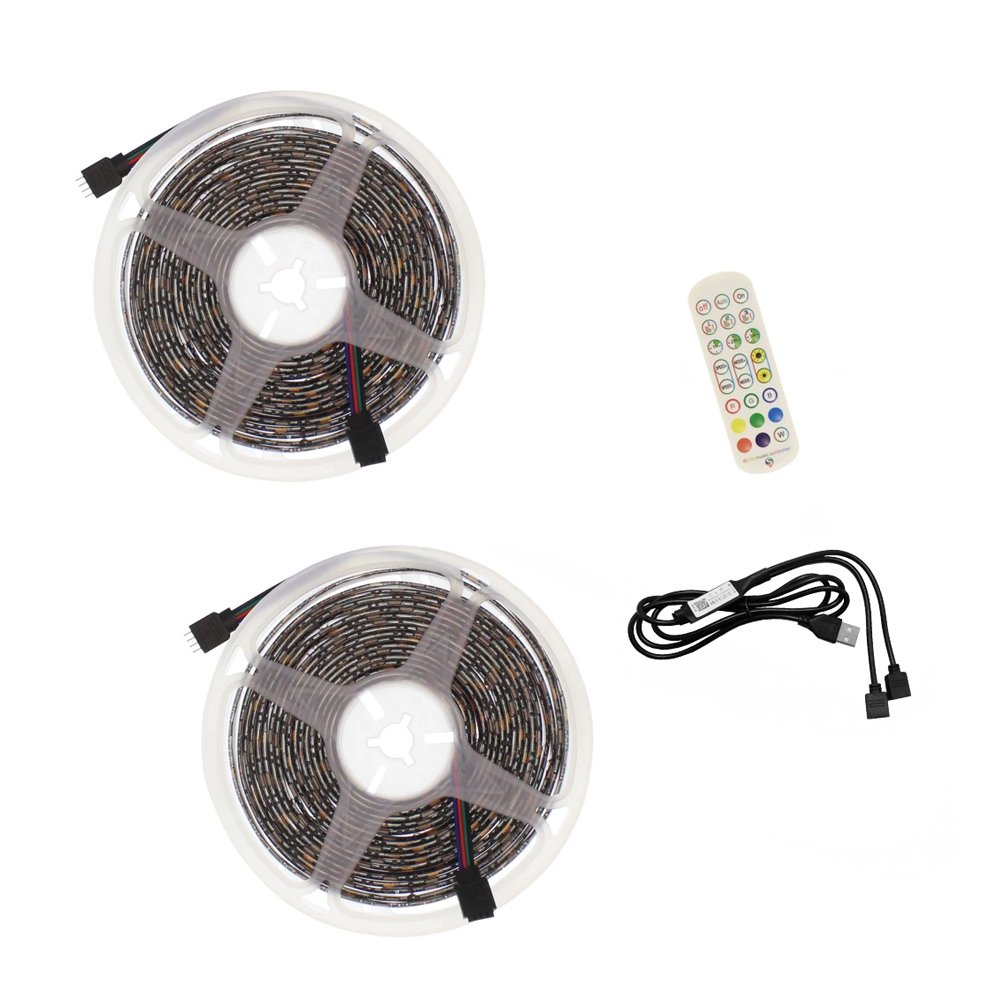 Αδιάβροχη LED Ταινία 5V USB 10m (2x5m) με Τηλεχειριστήριο, Bluetooth και Music RGB IP65 (RZ-0008)