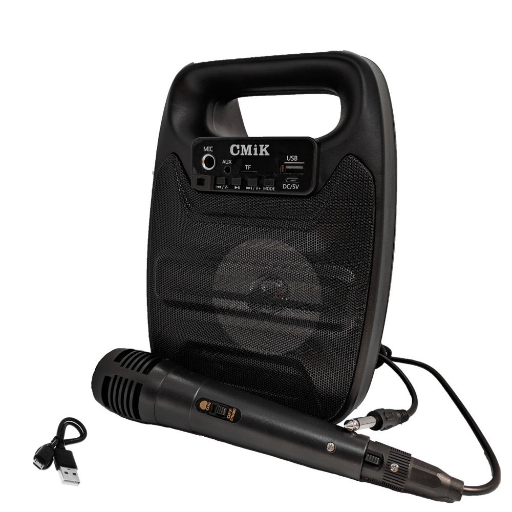 Σύστημα Karaoke 4″ Bluetooth με Ενσύρματο Μικρόφωνο και FM, USB, AUX, TF CMiK Μαύρο (MK-416)