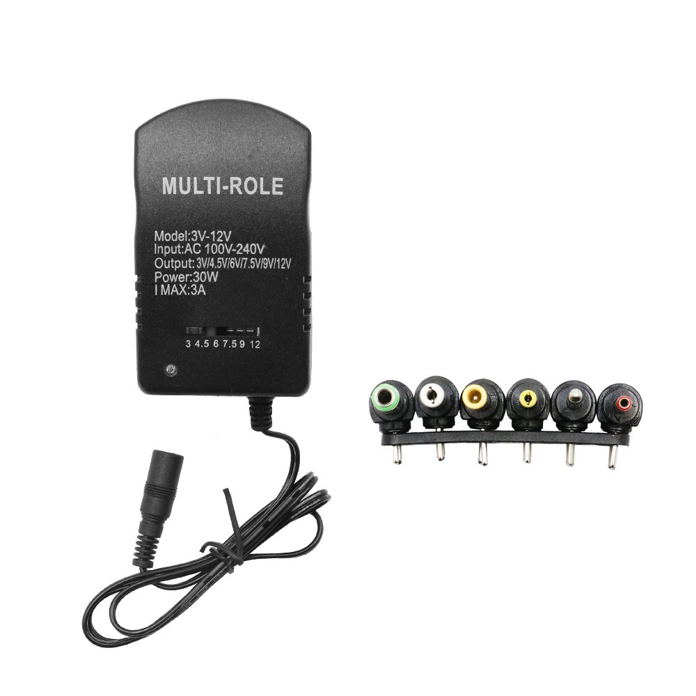 Universal Τροφοδοτικό με 6 Βύσματα 220V AC σε DC 3 – 12V 3A 30W (YWX-3V-12V)