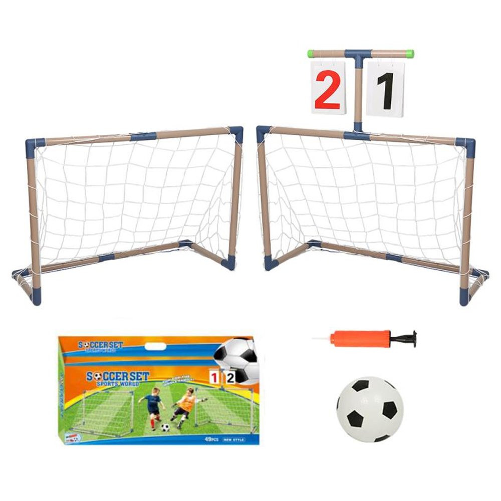 Σετ Τέρματα Ποδοσφαίρου για Παιδιά 79x78x35cm με Δίχτυ, Σκορ, Μπάλα, Σφυρίχτρα και Τρόμπα 2 τμχ (JB8883B)