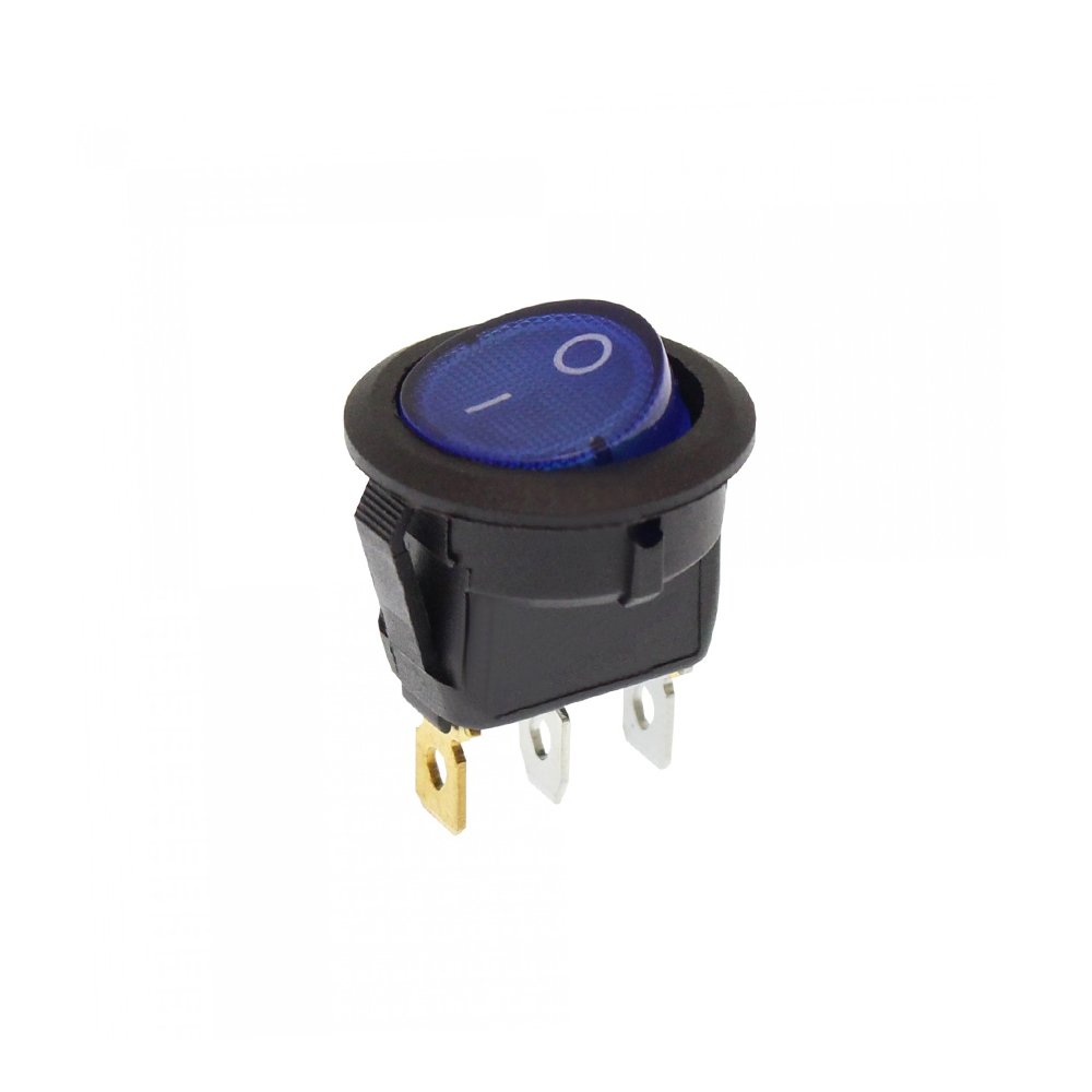 Διακόπτης On – Off 3 Pins με Μπλε Φωτισμό 6A 220V (XM07)