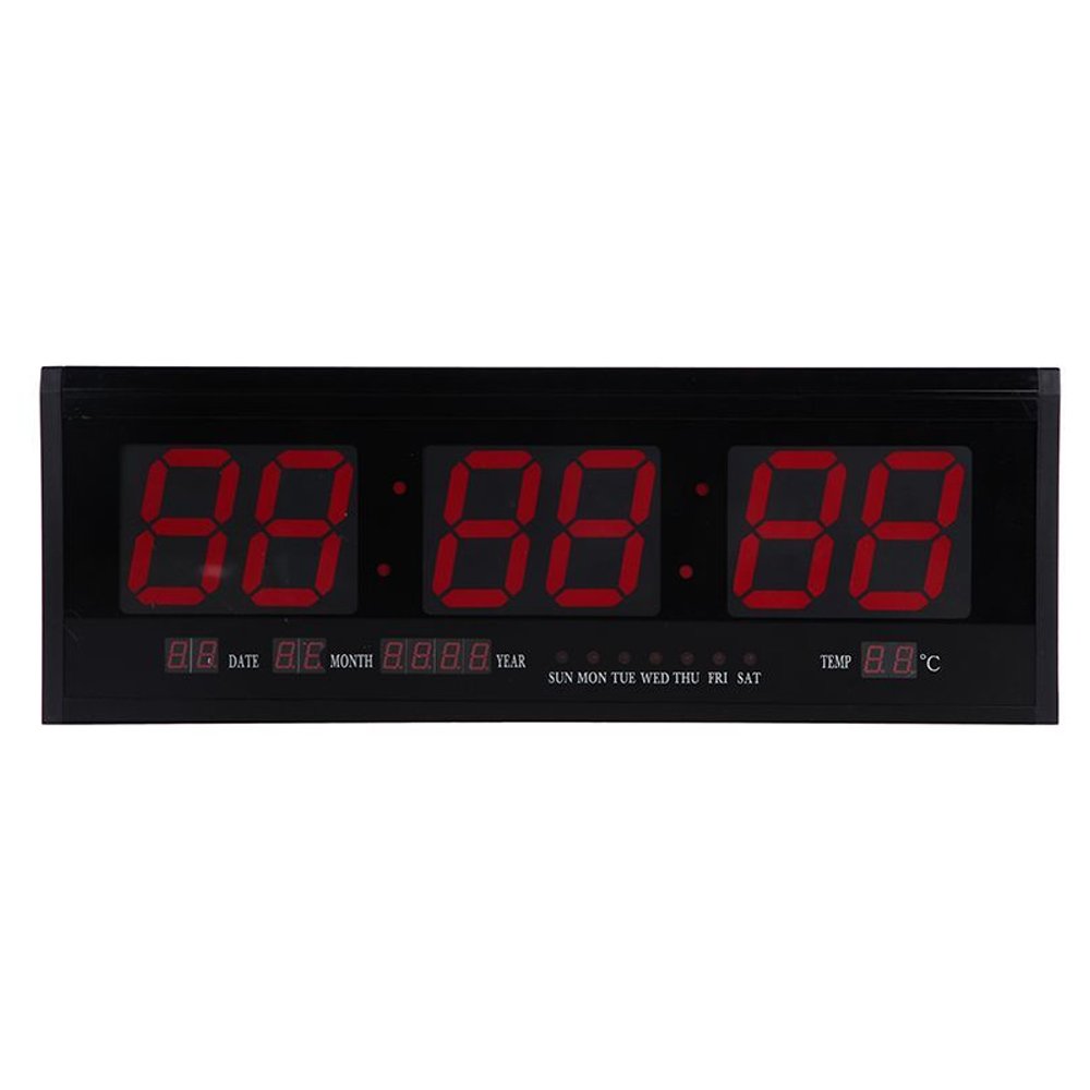 LED Ρολόι Τοίχου Ψηφιακό 48x18x4 Μαύρο (JH4819)