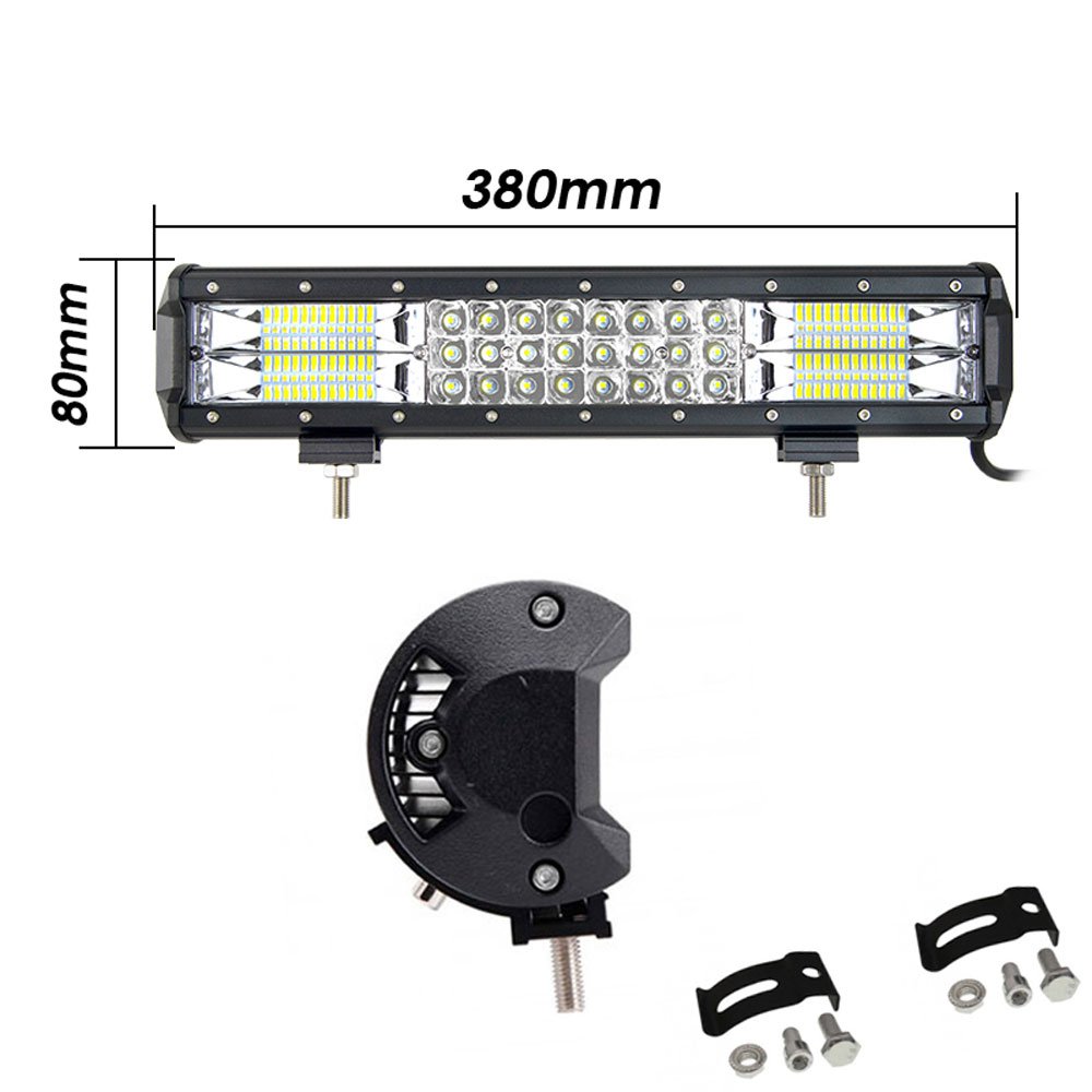 LED Αδιάβροχη Μπάρα Αλουμινίου 12V-24V 37cm 216W 72 SMD IP68 17280LM 6000K (OYQP-0018)