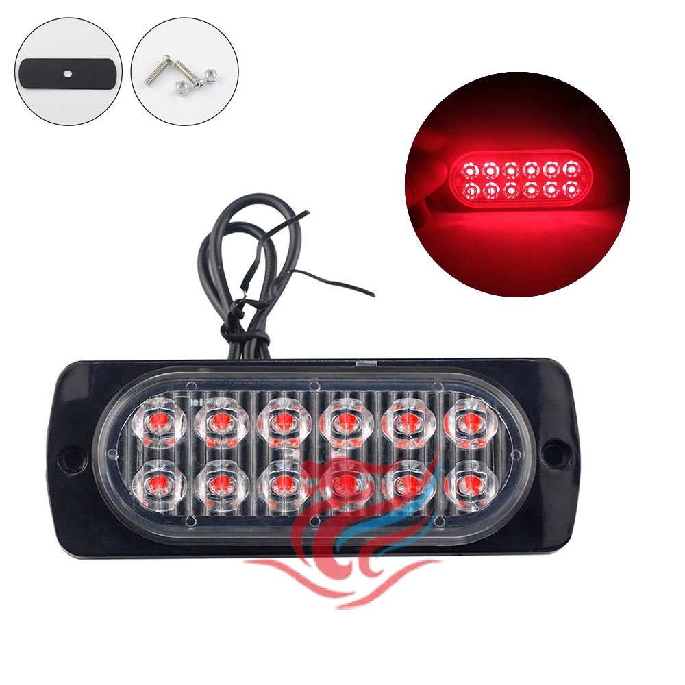 Φανάρι LED Κόκκινο με 11 λειτουργίες 11cm 12V – 24V 12 SMD 2160LM IP66 0077