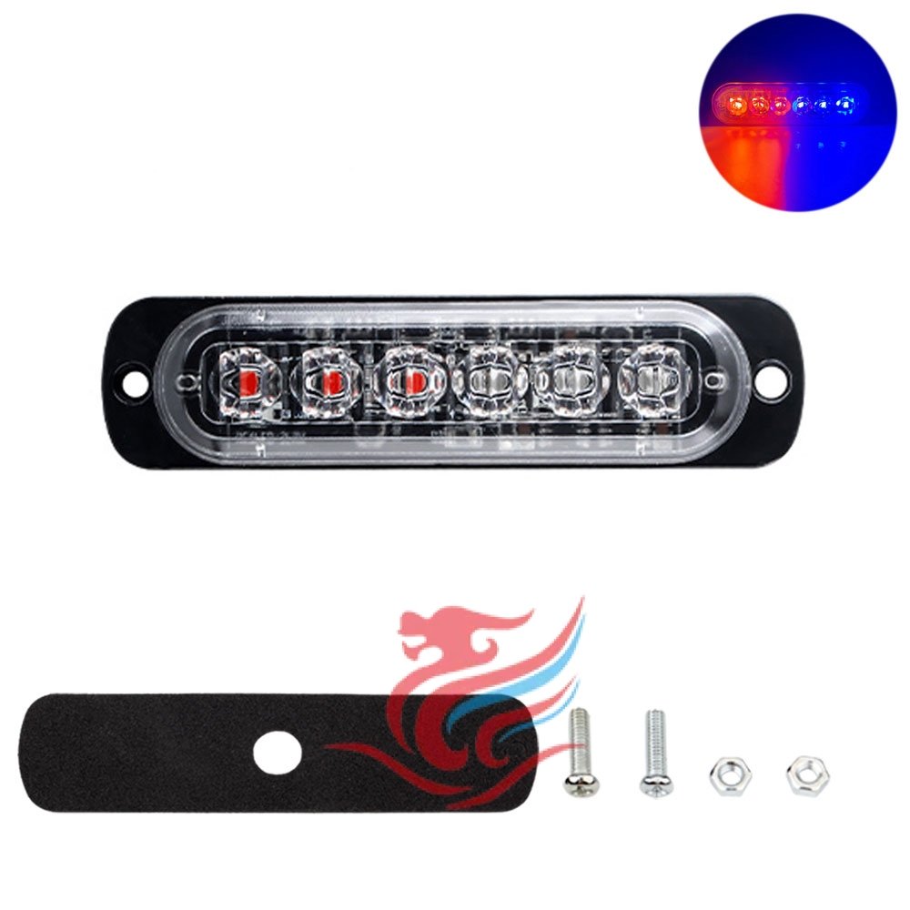 Φανάρι LED Μπλε – Κόκκινο με 18 λειτουργίες 11cm 12V – 24V 6 SMD 1080LM IP66 0076