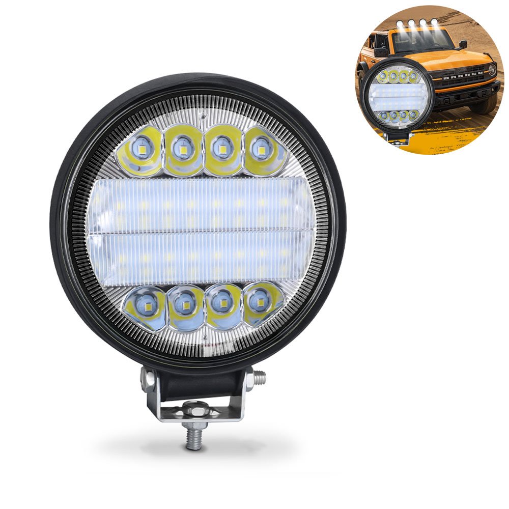 LED Αδιάβροχος Προβολέας Αλουμινίου Ψυχρό Λευκό 6000K 12V-24V 11cm 72W 24 SMD IP67 5760LM (OYQP-0070)