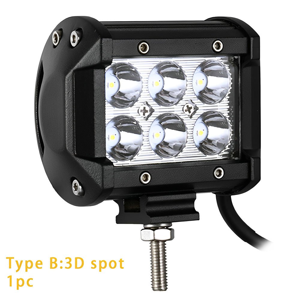 LED Αδιάβροχος Προβολέας Αλουμινίου 12V-24V 10cm 18W 6 SMD IP68 1440LM (OYQP-0065)