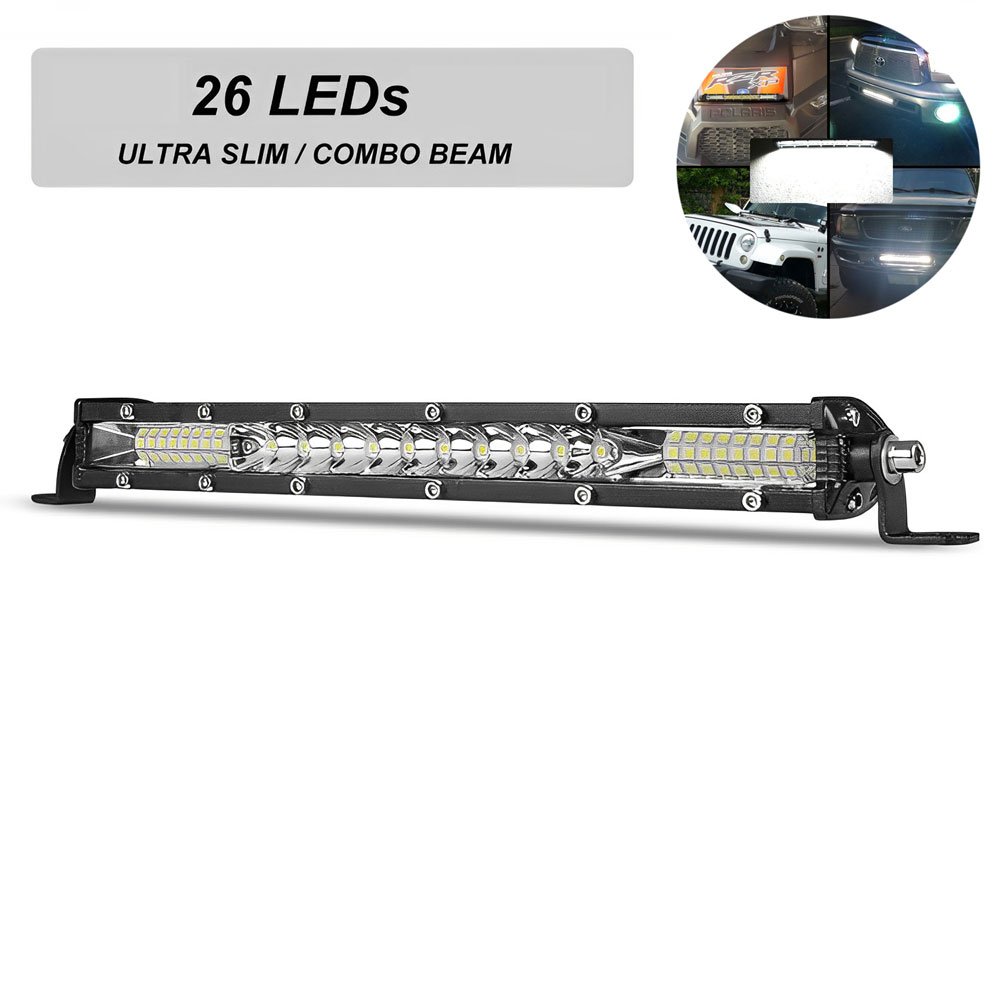 LED Αδιάβροχο Προβολάκι – Μπάρα Αλουμινίου 12V-24V 28cm 102W 34 SMD IP68 8160LM 6000K (OYQP-0055)