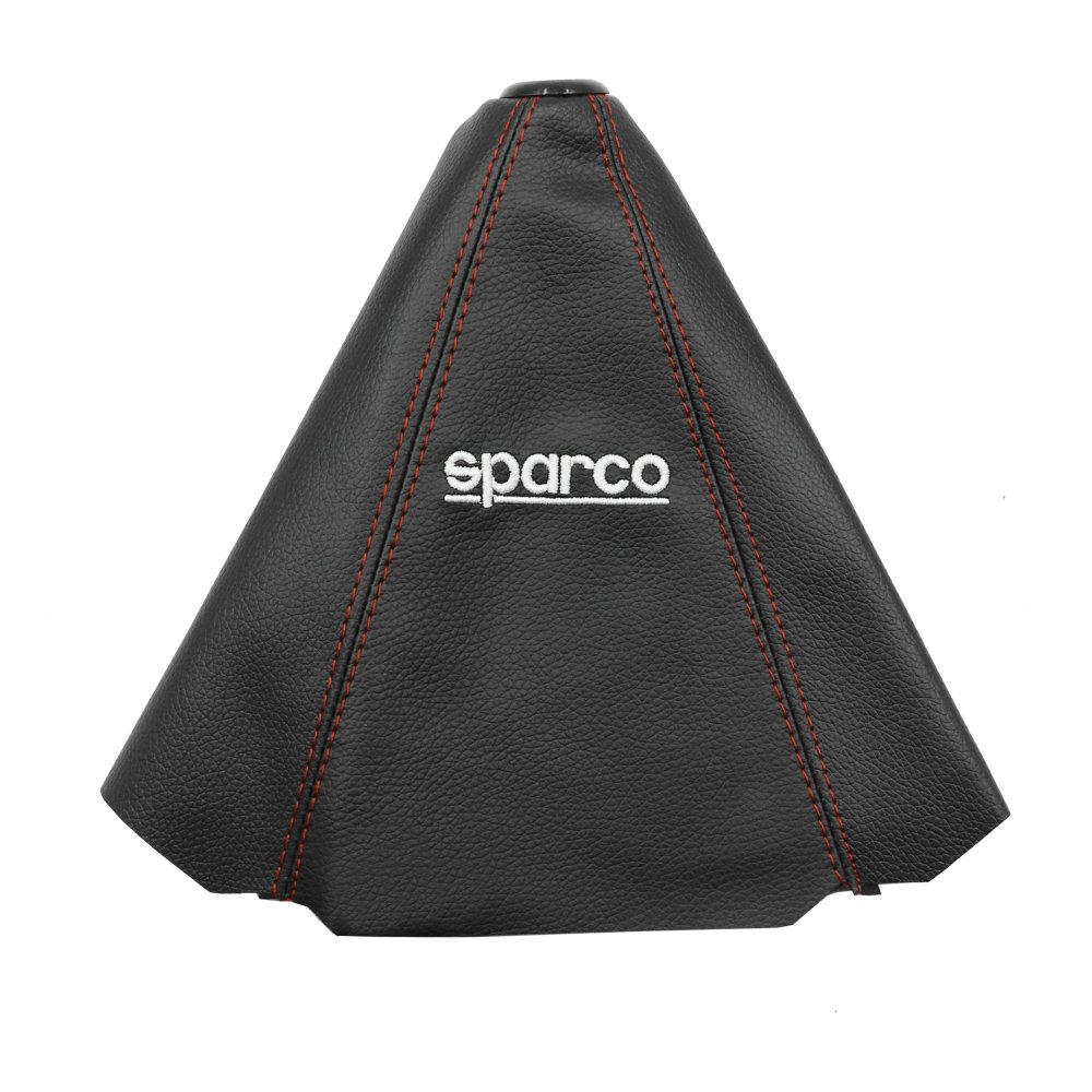 Φούσκα για Λεβιέ Ταχυτήτων Αυτοκινήτου Universal Sparco Δερματίνη HW-0024 Μαύρο Κόκκινο