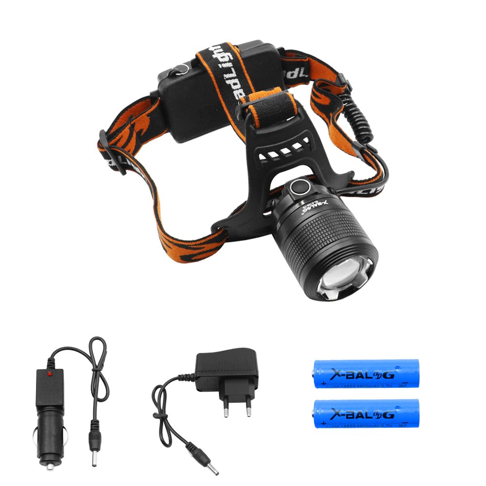 LED Επαναφορτιζόμενος Φακός Κεφαλής 1800LM Cree T6 IPX4 Ψυχρό Λευκό με 3 Λειτουργίες (BL-2199-T6)