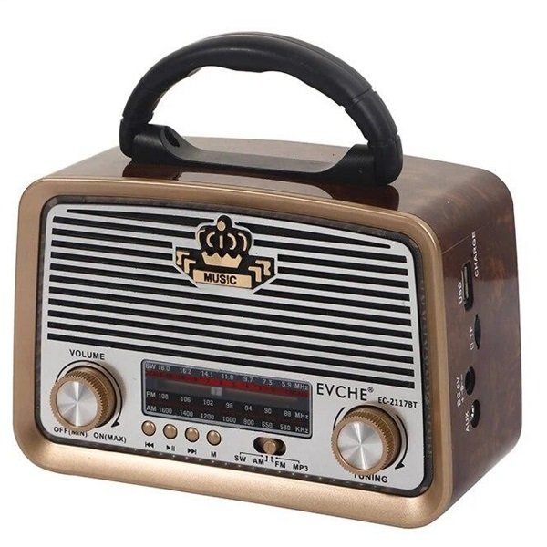 Φορητό ασύρματο Vintage ραδιόφωνο AM/FM/SW με Bluetooth ήχο κάρτας TF USB Flash Disk MP3 Player (EC-2117BT)