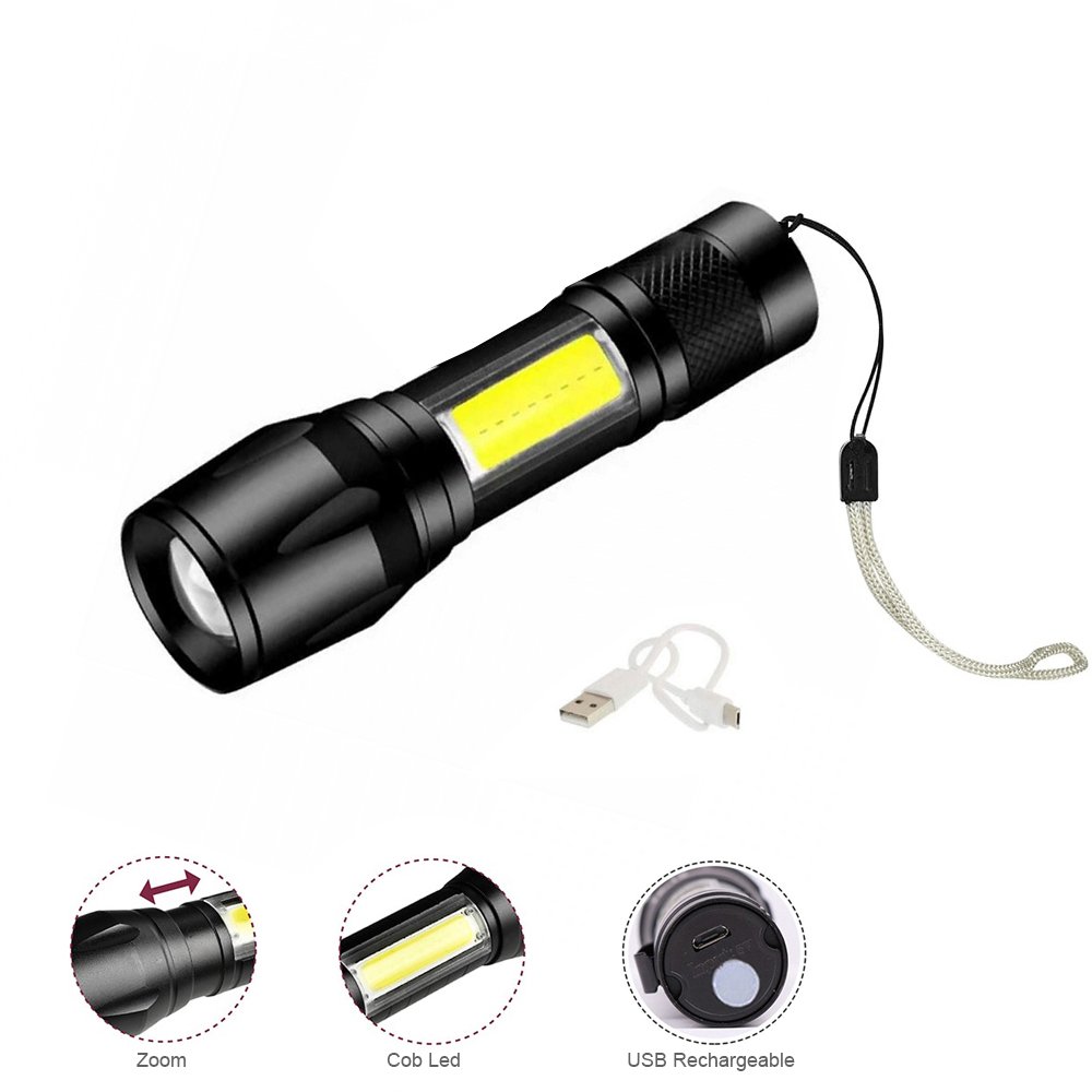 LED Επαναφορτιζόμενος Αδιάβροχος Mini Διπλός Φακός Ψυχρό Λευκό με 3 Λειτουργίες Φωτισμού (BL-511)