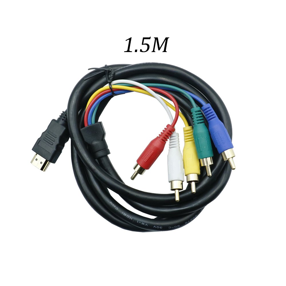 Καλώδιο Εικόνας HDMI V1.3 σε Component RGB 5 x RCA Male 1.5m Μαύρο (HD-5RCA1.5M)