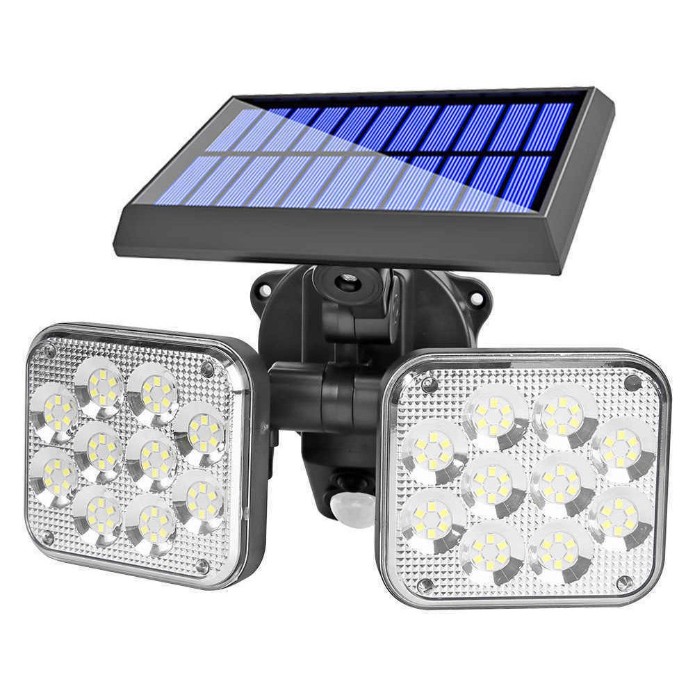 LED Αδιάβροχο Ηλιακό Επιτοίχιο Φωτιστικό 120 SMD Ψυχρό Λευκό με Ανιχνευτή Κίνησης (JD-2108)