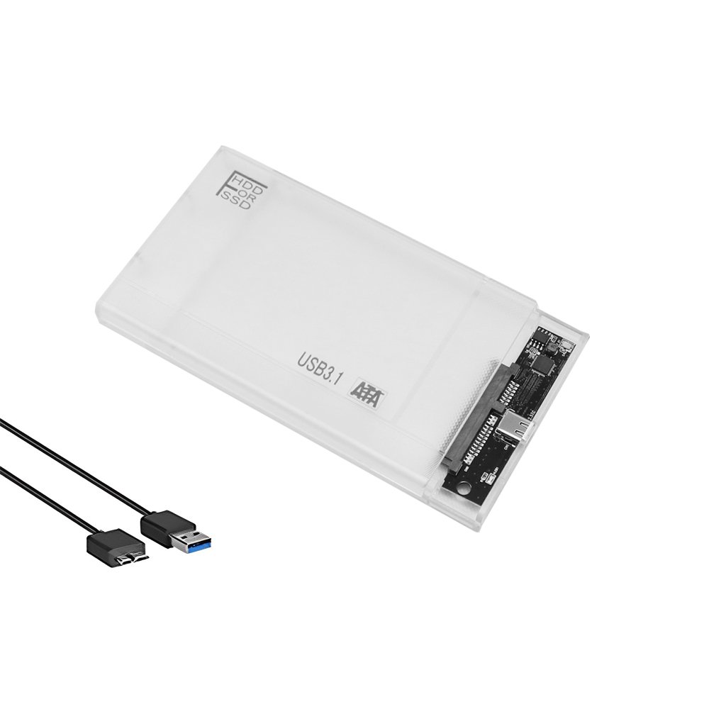 Θήκη για Σκληρό Δίσκο 2.5″ SATA III με Σύνδεση USB 3.0 – 3.1 – 2.0 Διάφανη YWX-HDD-C