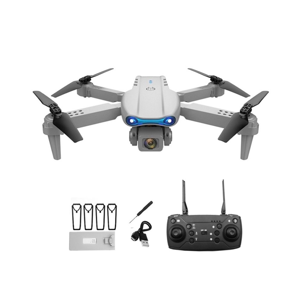 Drone με WiFi 2.4 GHz με 2 Κάμερες 1080p και Χειριστήριο Συμβατό με Smartphone E99 Γκρι (K3)