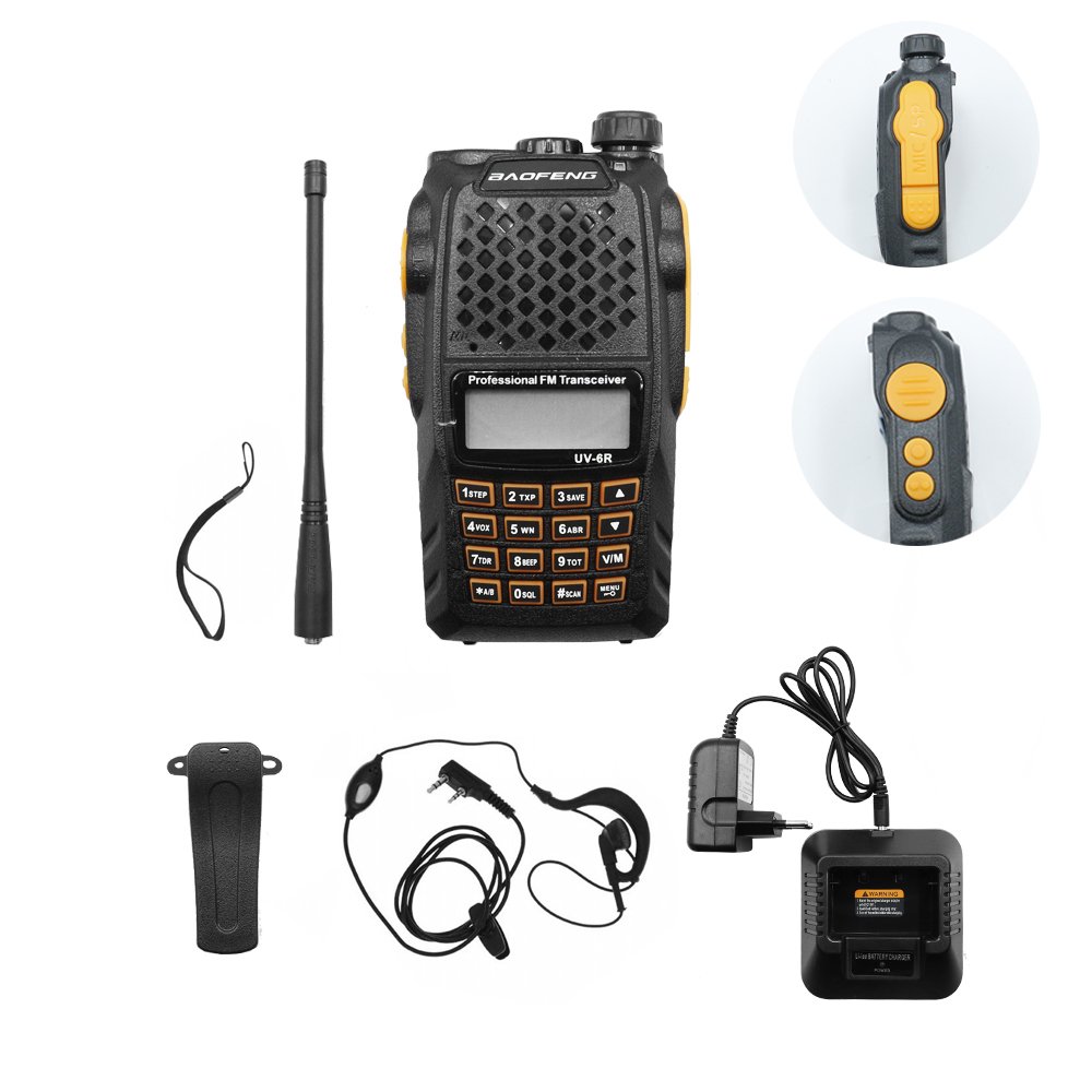 Ασύρματος Φορητός Πομποδέκτης VHF – UHF 7W 1 τμχ BAOFENG Μαύρο (BF-UV6R)