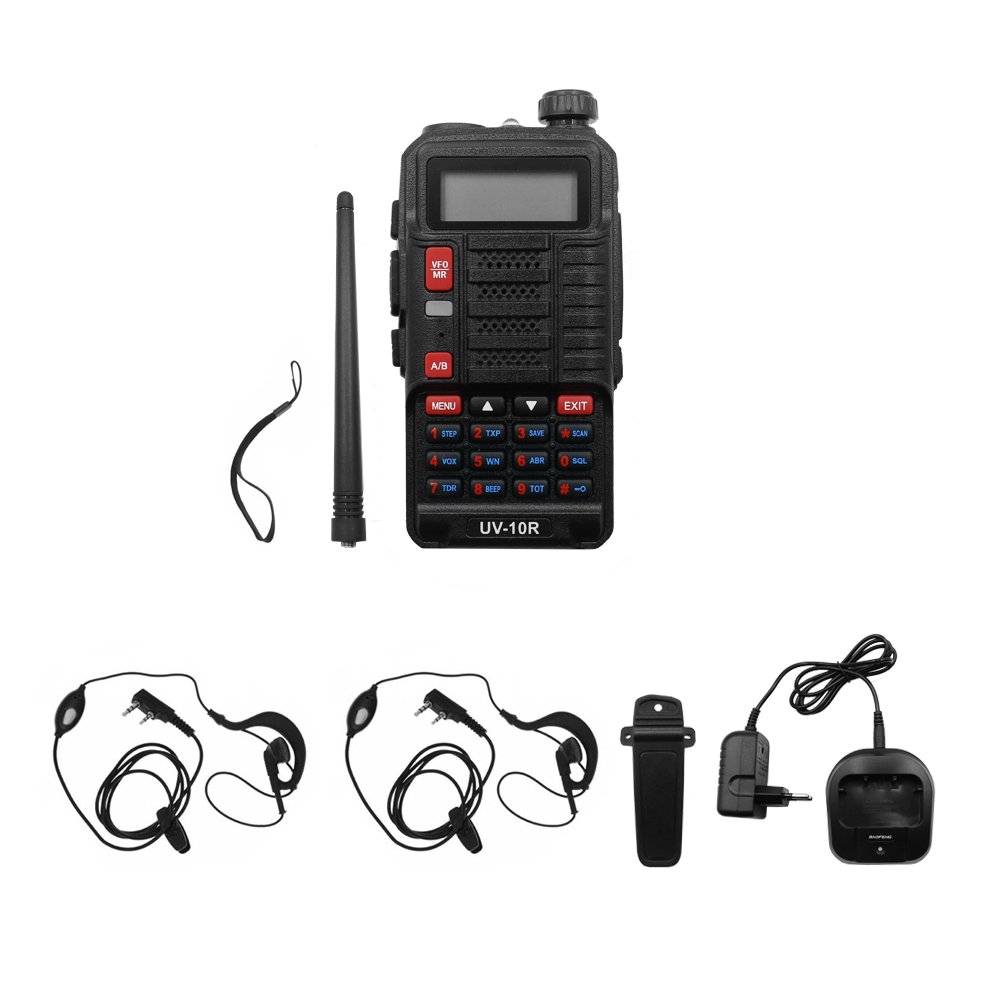 Ασύρματος Φορητός Πομποδέκτης VHF – UHF 10W BAOFENG BF-UV10R Μαύρο 1 τμχ