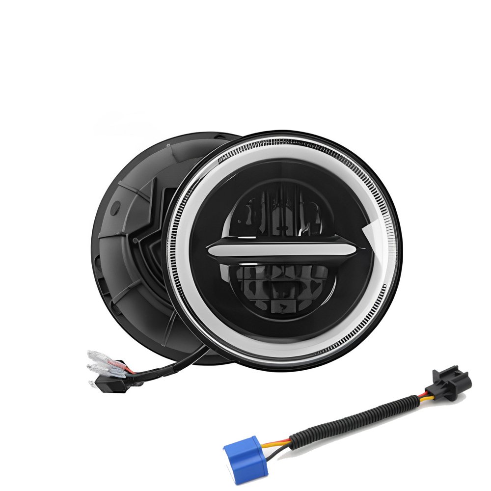 Αδιάβροχος Προβολέας LED 7″ για JEEP Hi/Low 2 SMD με Βύσμα H4 και H13 IP67 6000K Ψυχρό Λευκό – Πορτοκαλί 1 τμχ