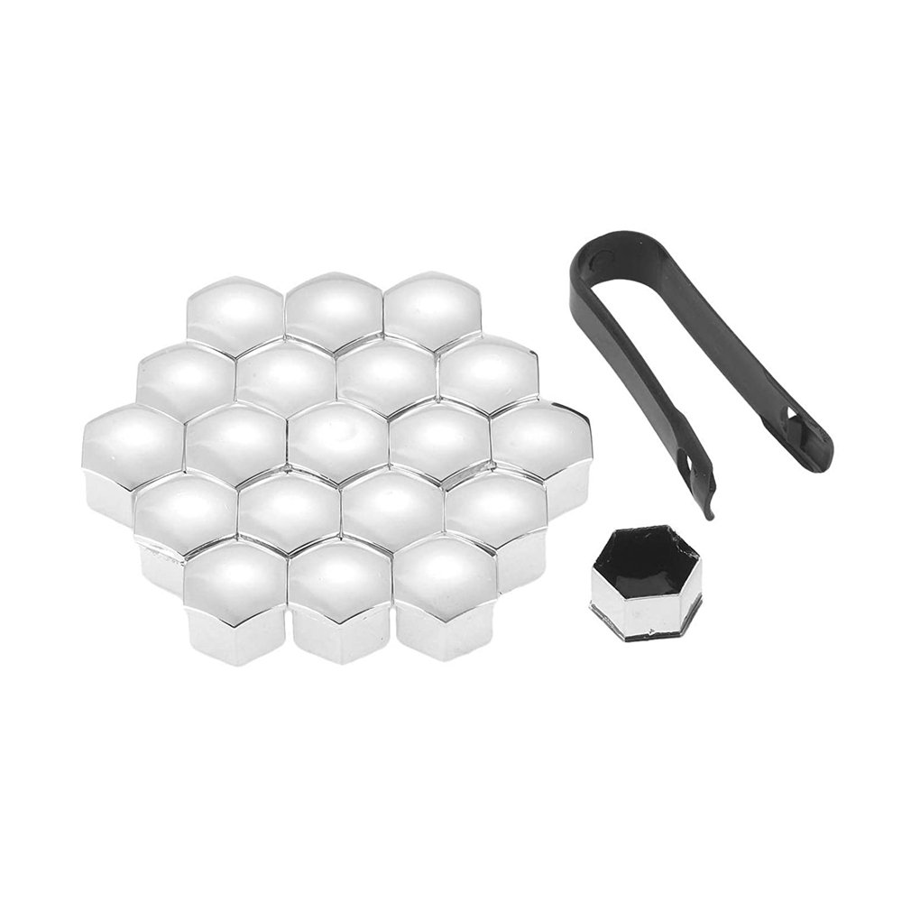 Καπάκια Μπουλονιών Ζαντών 17mm 20τμχ Ασημί (HW-0086)