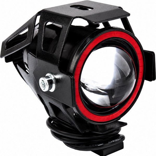 Αδιάβροχος Προβολέας Μοτοσυκλέτας LED Cree U7 15W IP67 με Κόκκινο Demon Eye (W00179)