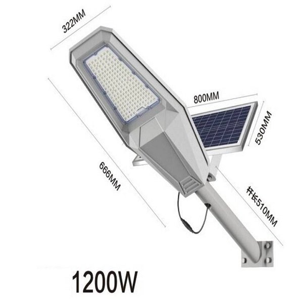 Ηλιακό Φωτιστικό Δρόμου 1200W με Τηλεχειριστήριο IP67 (JT-ZJTZ-1200W)