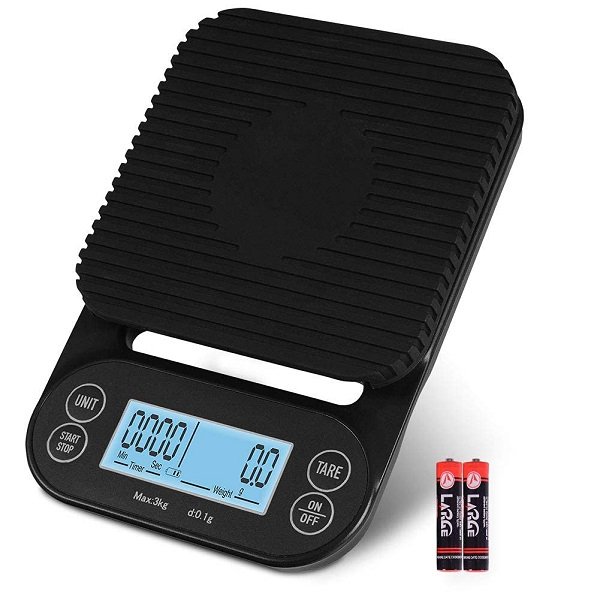 Ψηφιακή Ζυγαριά Καφέ Υψηλής Ακριβείας με Χρονοδιακόπτη 1gr/5kg Μαύρη (1303)
