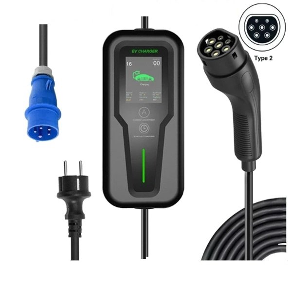 Φορητός φορτιστής EV Type2 με καλώδιο 5μ EV (GK02)