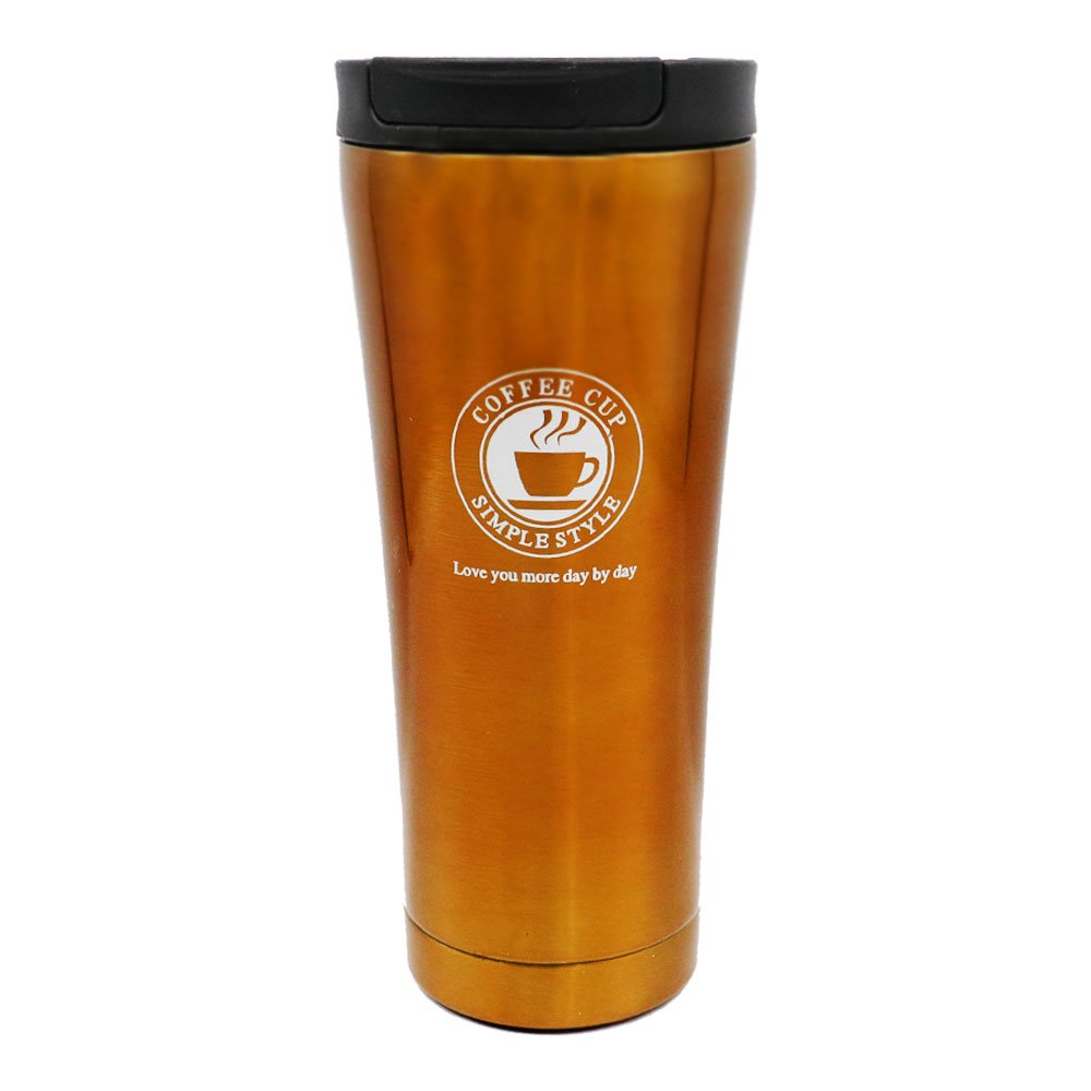 Ποτήρι Θερμός με Καπάκι Ασφαλείας 500ml Χρυσό (JB-1713)