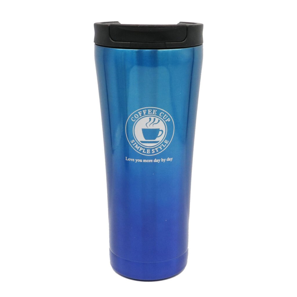 Ποτήρι Θερμός με Καπάκι Ασφαλείας 500ml Μπλε-Γαλάζιο (JB-1715)