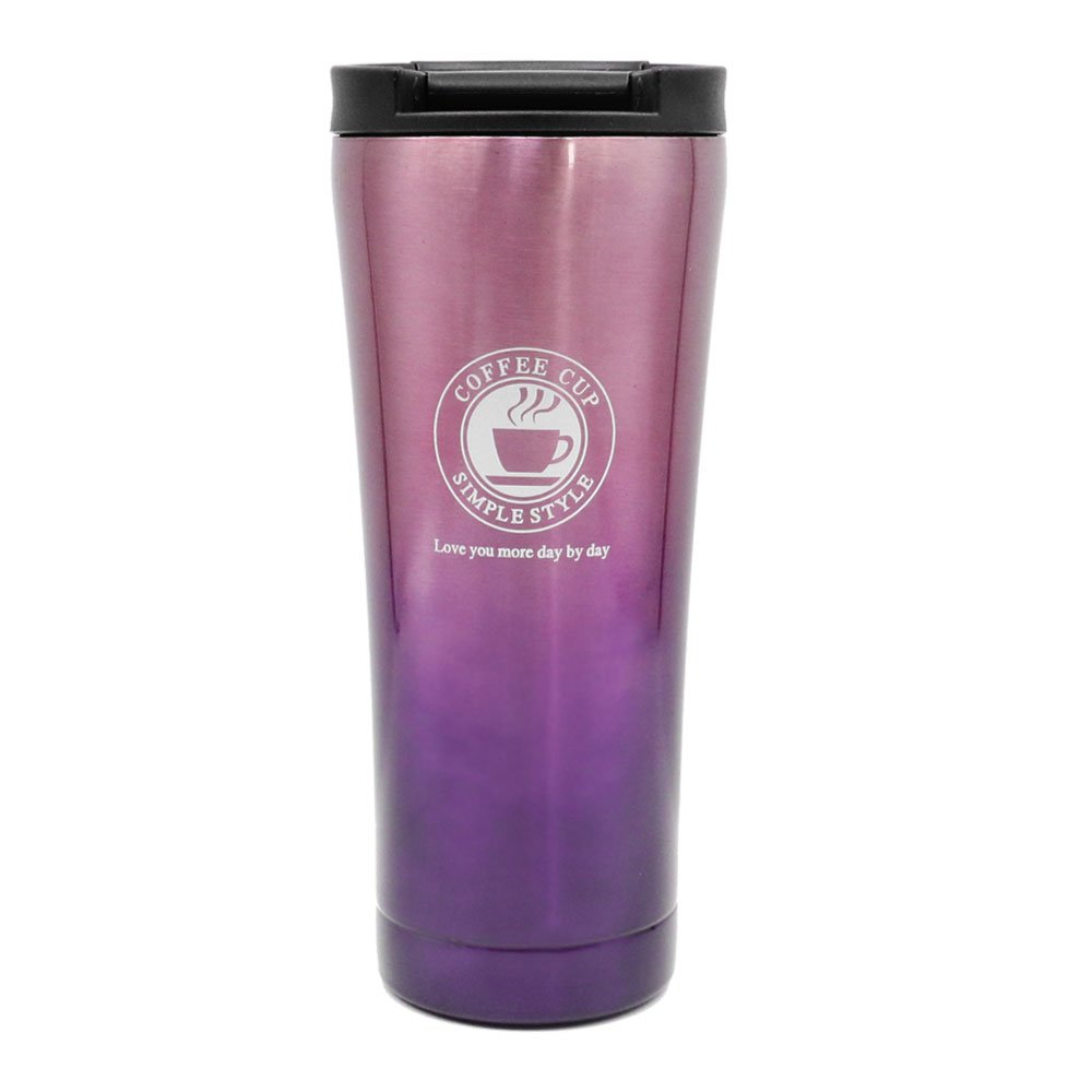 Ποτήρι Θερμός με Καπάκι Ασφαλείας 500ml Ροζ-Μωβ (JB-1715)
