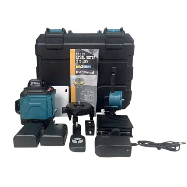 Αλφάδι Laser 4D 16 Γραμμών Πράσινης Δέσμης Max Light – Αυτορρυθμιζόμενο, Αδιάβροχο IP54 με 2 Μπαταρίες Λιθίου και Θήκη Μεταφοράς (HL18668-224)