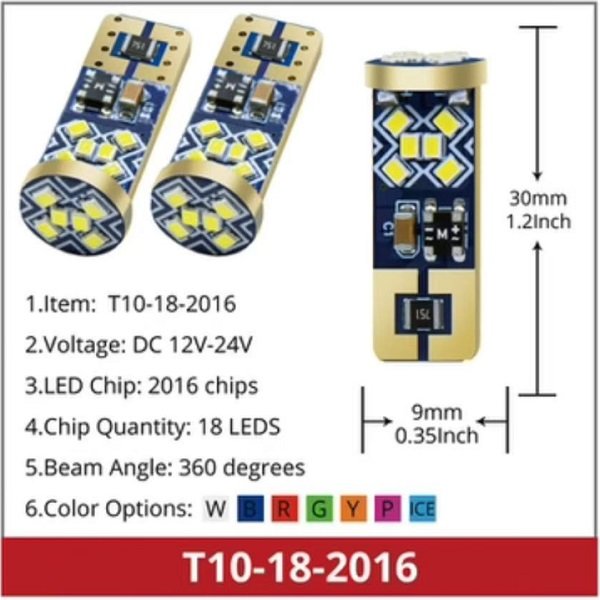 Λάμπες Σωληνωτές T10 18SMD-2016 3.6W 12-24V (W17737)