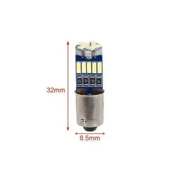 Λάμπα Αυτοκινήτου LED BA9s 15 SMD 12V 1.2W 2τμχ. (W17930)