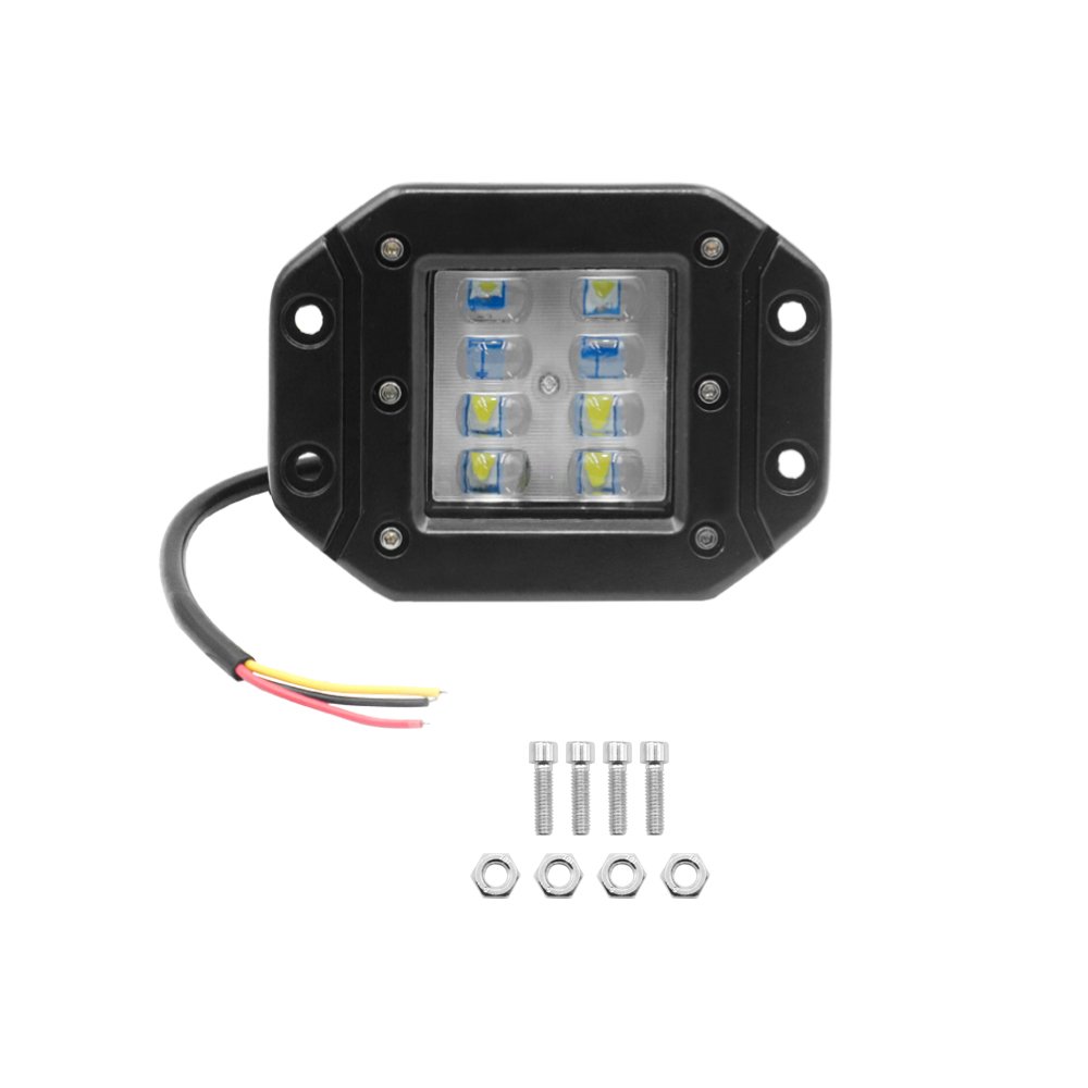 LED Αδιάβροχο Χωνευτό Προβολάκι 12V – 24V με 2 Λειτουργίες 12cm 24W 1920LM 8 SMD IP68 6000K