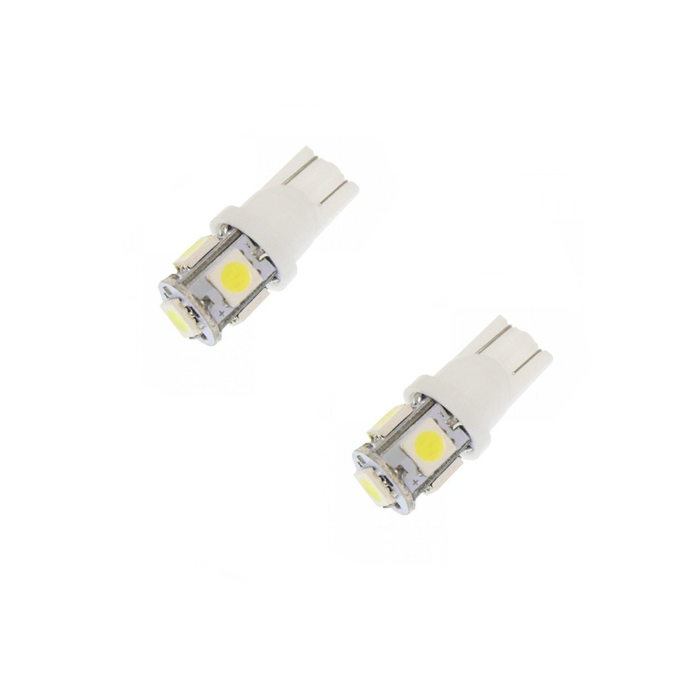 Σετ T10 LED W5W 12V 5 SMD Ψυχρό Λευκό 6000K Λευκά (W08662)