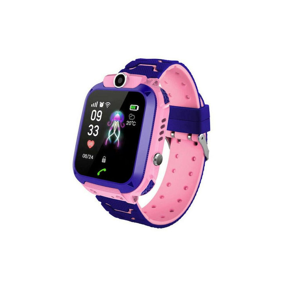 Παιδικό Smartwatch με GPS και Πλαστικό Λουράκι Ροζ-Μωβ