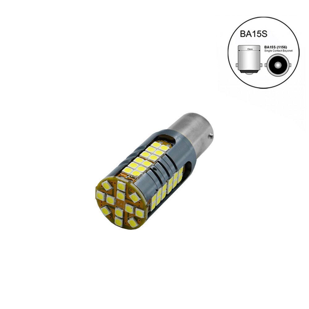LED Μονοπολική Λάμπα 1156-BA15S 12V 60 SMD Canbus σε Ψυχρό Λευκό Φωτισμό (W15885)