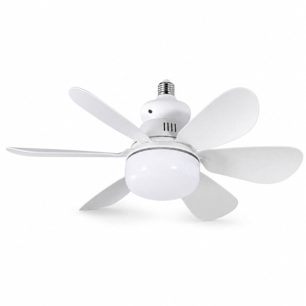Ανεμιστήρας Οροφής E27 52cm με Φως 40W, χρονοδιακόπτη και τηλεχειρισμό με 6 αποσπώμενες λεπίδες Λευκός (ZJD-002)