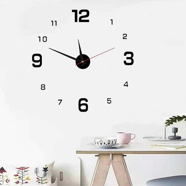 Ρολόι Τοίχου Αυτοκόλλητο 3D DIY 40-130cm (DZH00530)