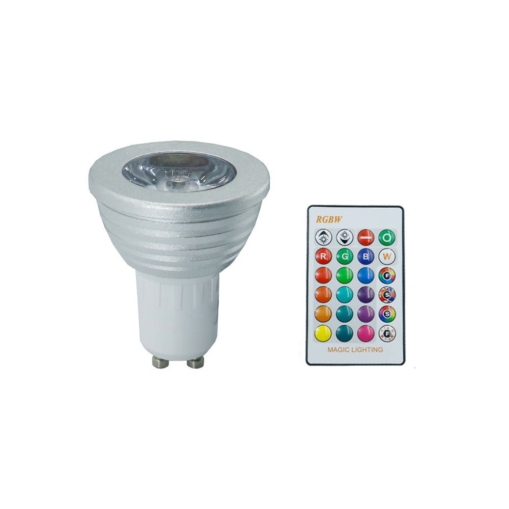 Λάμπα LED για Ντουί GU10 RGBW 3W 240LM με Τηλεκοντρόλ Λευκή (RZ-0134)