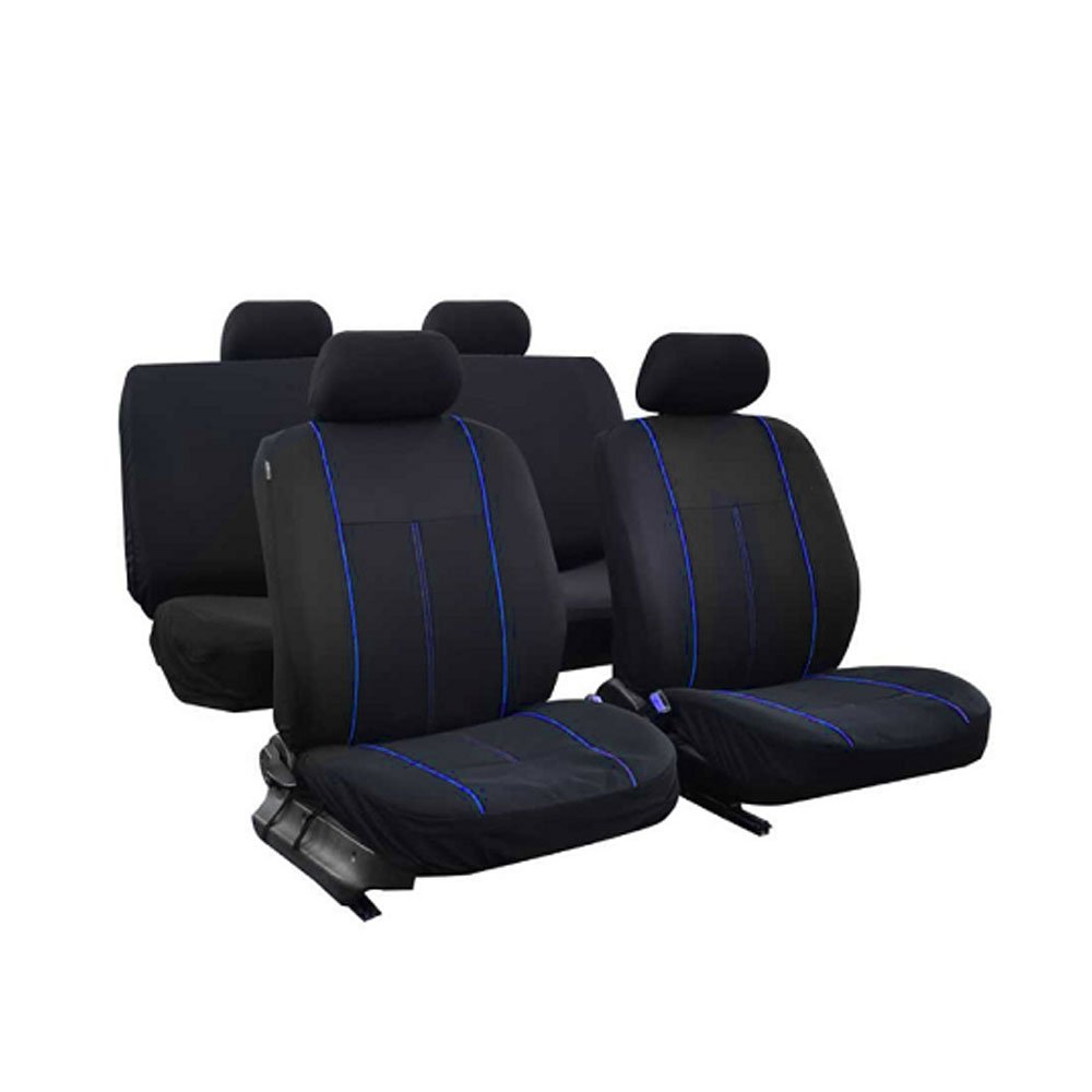Σετ Καλύμματα Καθισμάτων Αυτοκινήτου Universal W15505-7 Μαύρα-Μπλε